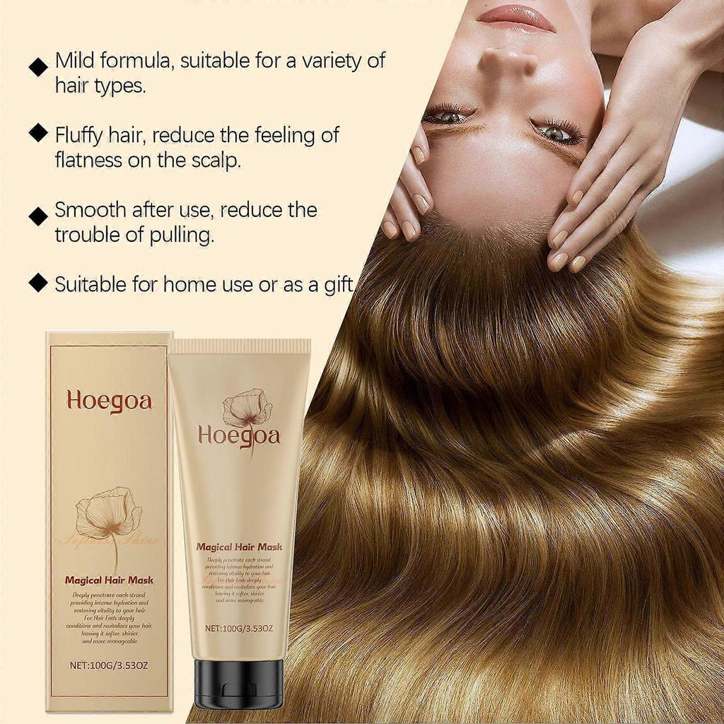 Limited time!!Hoegoa Moisturizing Hair Mask - Hydrates, Smooths, And Nourishes Dry, Frizzy Hair, Moisturizing And Lightweight Hair Care Mask