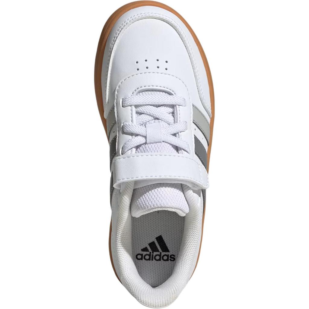 Adidas Breaknet 2.0 Comfortable Versatile Non-Slip Durable Low-Top Kids Skate Shoes Kids Sneakers White Gray Resin-Yellow JI0962