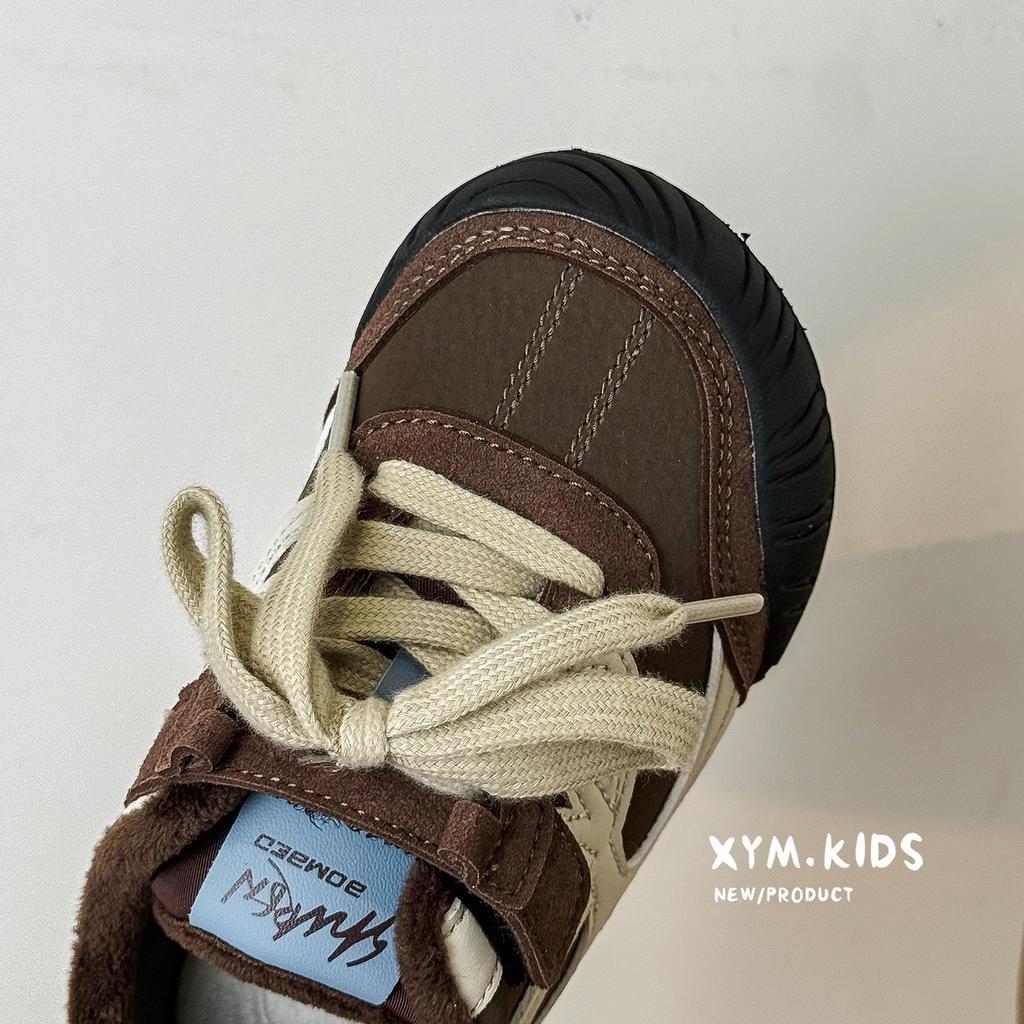 2025 winter new children's Korean version of fashion bag head velvet casual shoes