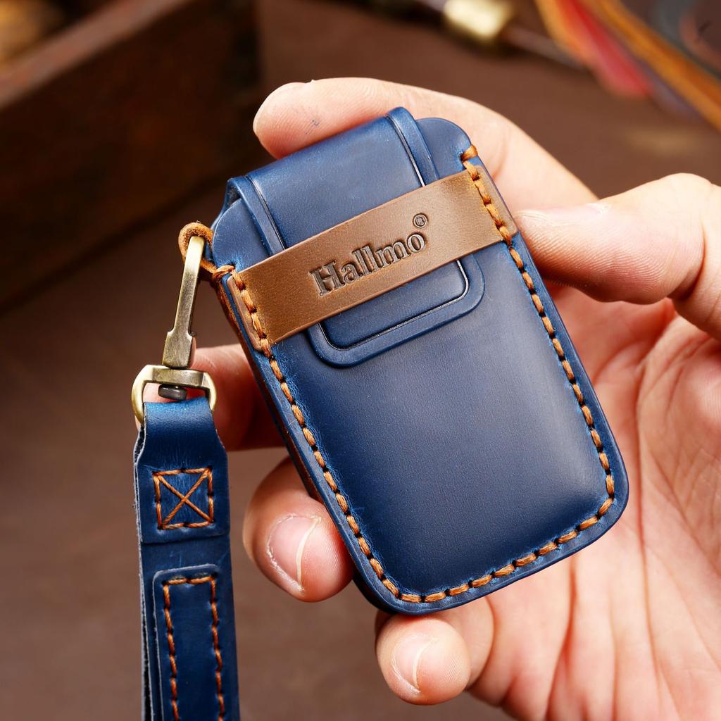 Top Grain Leather Key Case for Range Rover Discovery Defender with Leather Strap, Anti-Scratch Full Protection