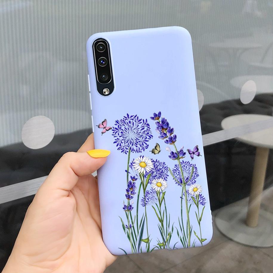 For Samsung Galaxy A70 Case Soft Rubber Tpu Phone Case Purple Lavender Cover For Samsung A70 2019 Case A 70 Back Cover A70s Case