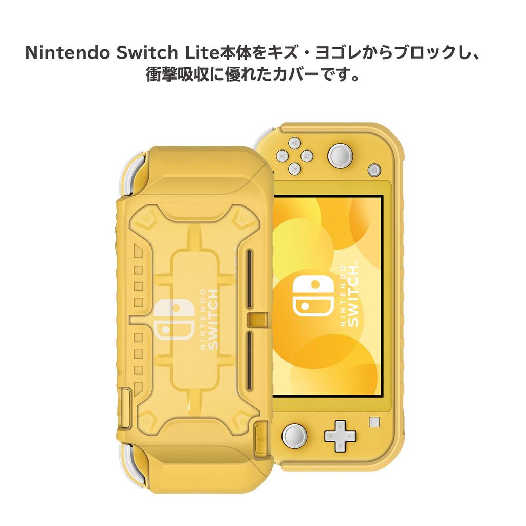 Licencjonowany Wytrzymały Ochraniacz dla Nintendo Switch Lite Przezroczysty x Żółty z Nintendo Switch [Produkt Nintendo] [Kompatybilny z Lite]