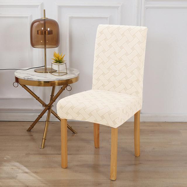 

Мягкие жаккардовые однотонные чехлы на стулья, эластичные пылезащитные чехлы для гостиной, отеля, офиса, домашних стульев, моющиеся, съемные 1-PCS