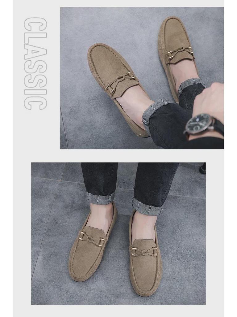 Herren-Schlupfschuhe aus Leder mit weicher Sohle, Frühjahr 2024