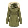 Autumn and Winter Women's Thickened Lamb Velvet Cotton Coat Women's Loose Women's Cotton Coat Removable Hood Plus Velvet Jacket