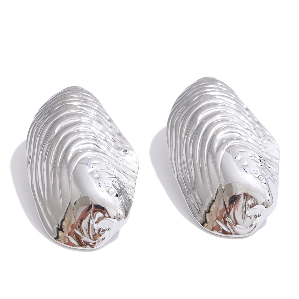

Yhpup Stainless Steel Statement Gold Color PVD Plated Big Stud Earrings for Women Jewelry Waterproof Charm Fashion Accessories