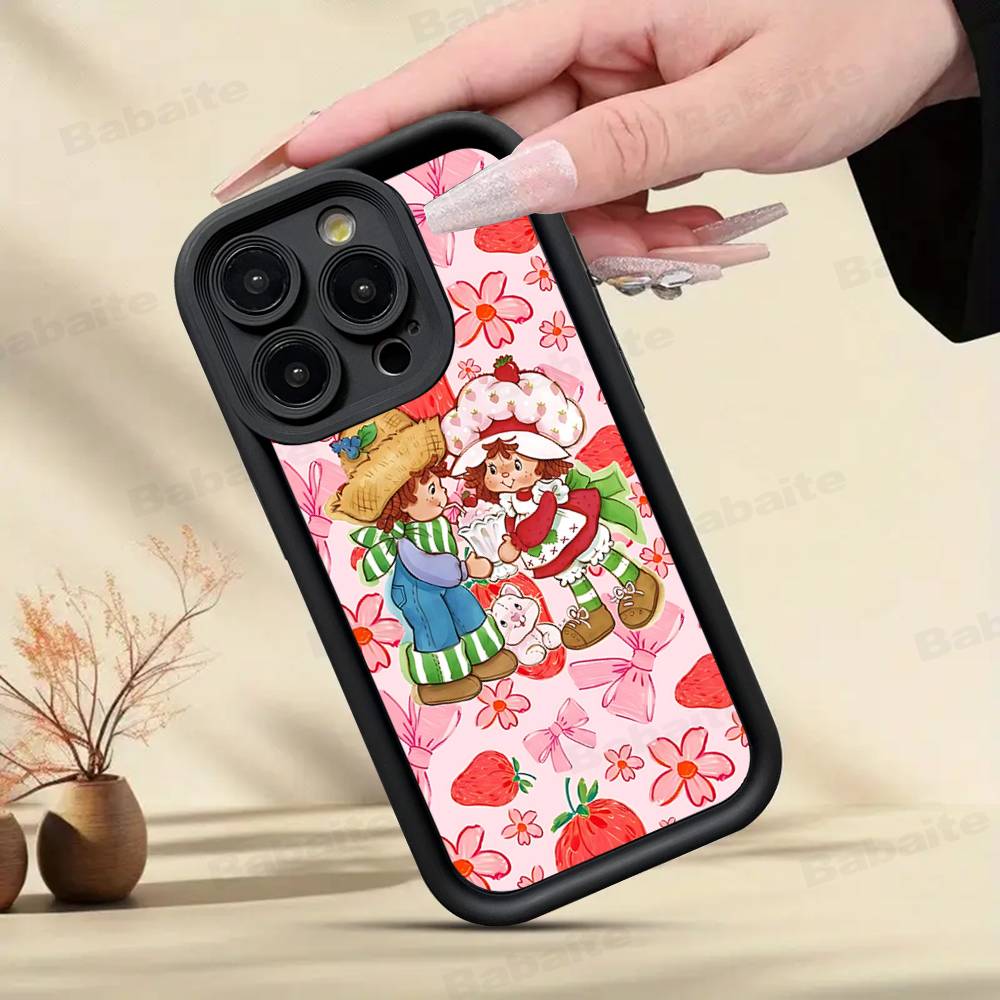 Girl Pink Strawberry S-Shortcake TPU Phone Cover For Iphone 17 16 15 14 13 12 11 Pro Max Plus Case Cover
