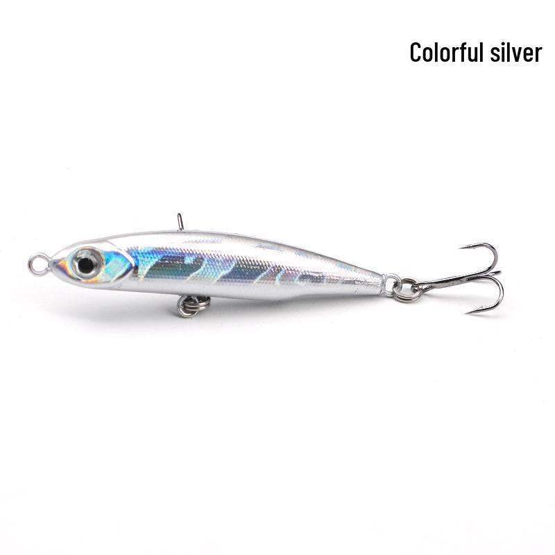 Little Silver Sinking Pencil Lure 3.2g: Long-Cast Wobbling Artificial Bait for Freshwater Fishing