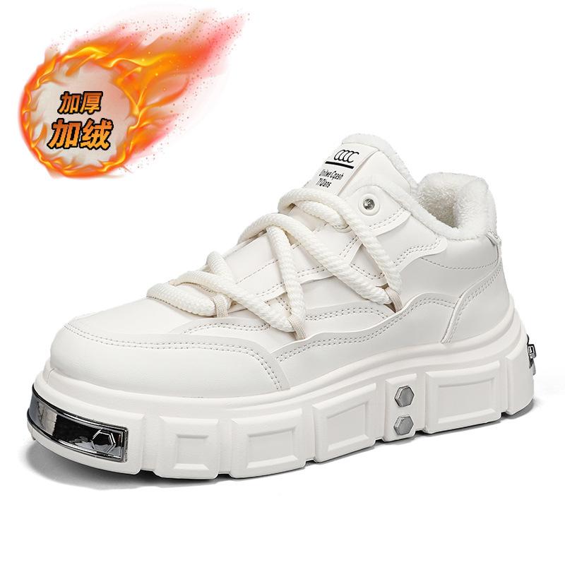

Winter thick-soled lace-up cotton shoes, velvet low-top sports board shoes, new warm thick-soled cotton shoes, men s trendy men s shoes 44