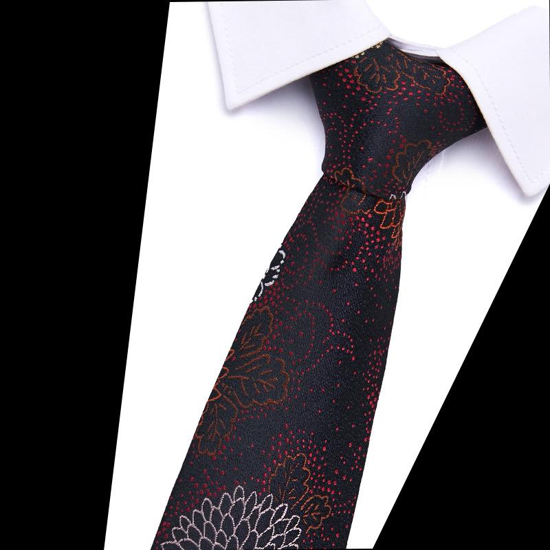 Men'S Tie Polyester Silk Jacquard Tie Men'S 7.5Cm