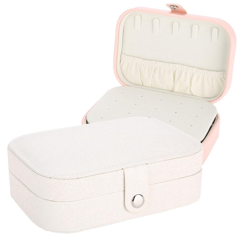Portable Jewelry Box Earring Ear Stud Ring Necklace Holder Storage Organizer Case