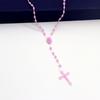 Luminous Catholic Christ Jesus Cross Plastic Rosary Crucifix Necklace Religious Church Decoration Wall Crosses Souvenirs Gifts