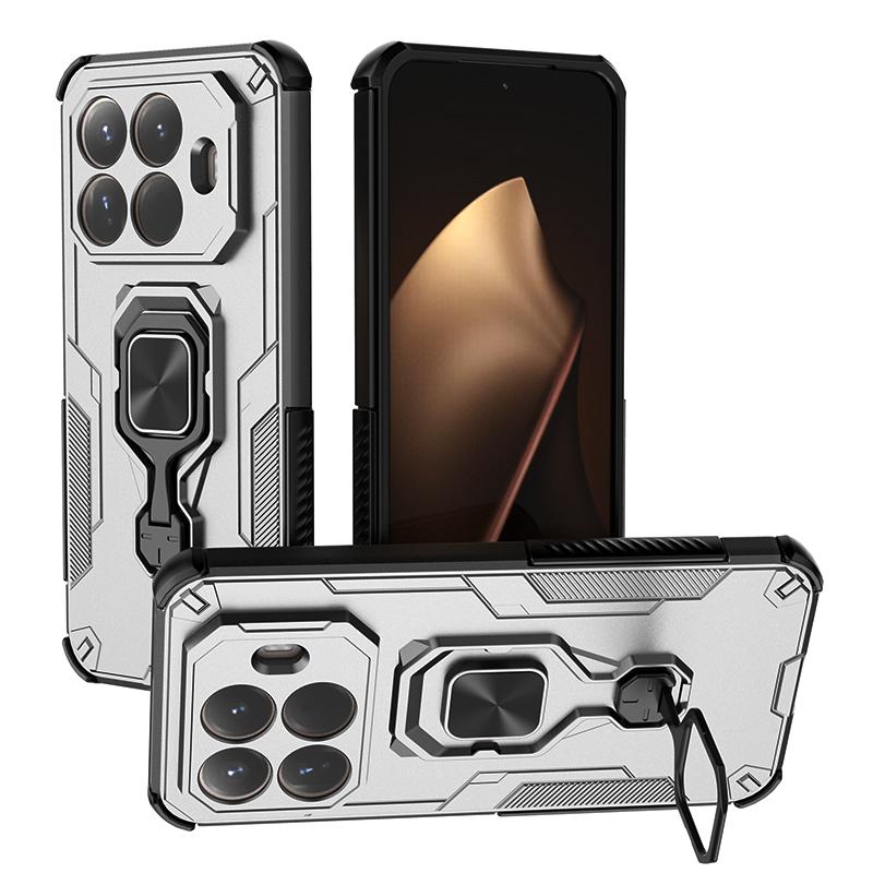 KEYSION Shockproof Armor Case for Xiaomi 15T Pro Silicone+PC Upright Metal Live Ring Stand Phone Cover for Xiaomi 15T 15T Pro 5G