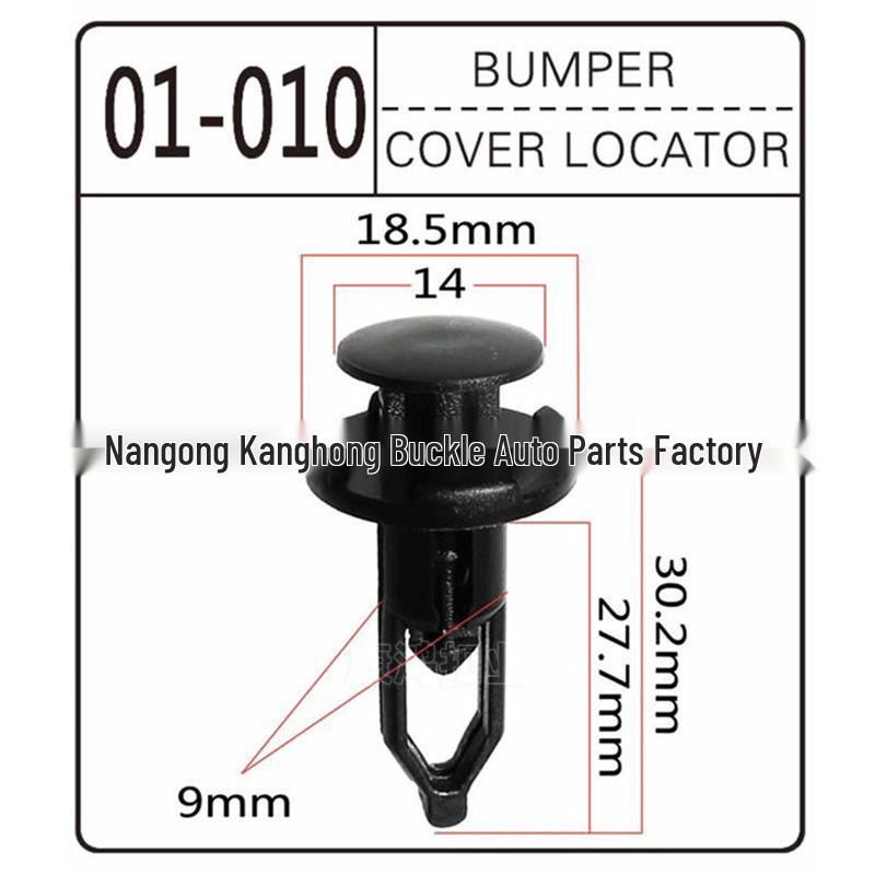 9mm Automotive Fastener Retainer Clip for Toyota/Honda Car Rear Bumper Cover PP Polypropylene чёрный