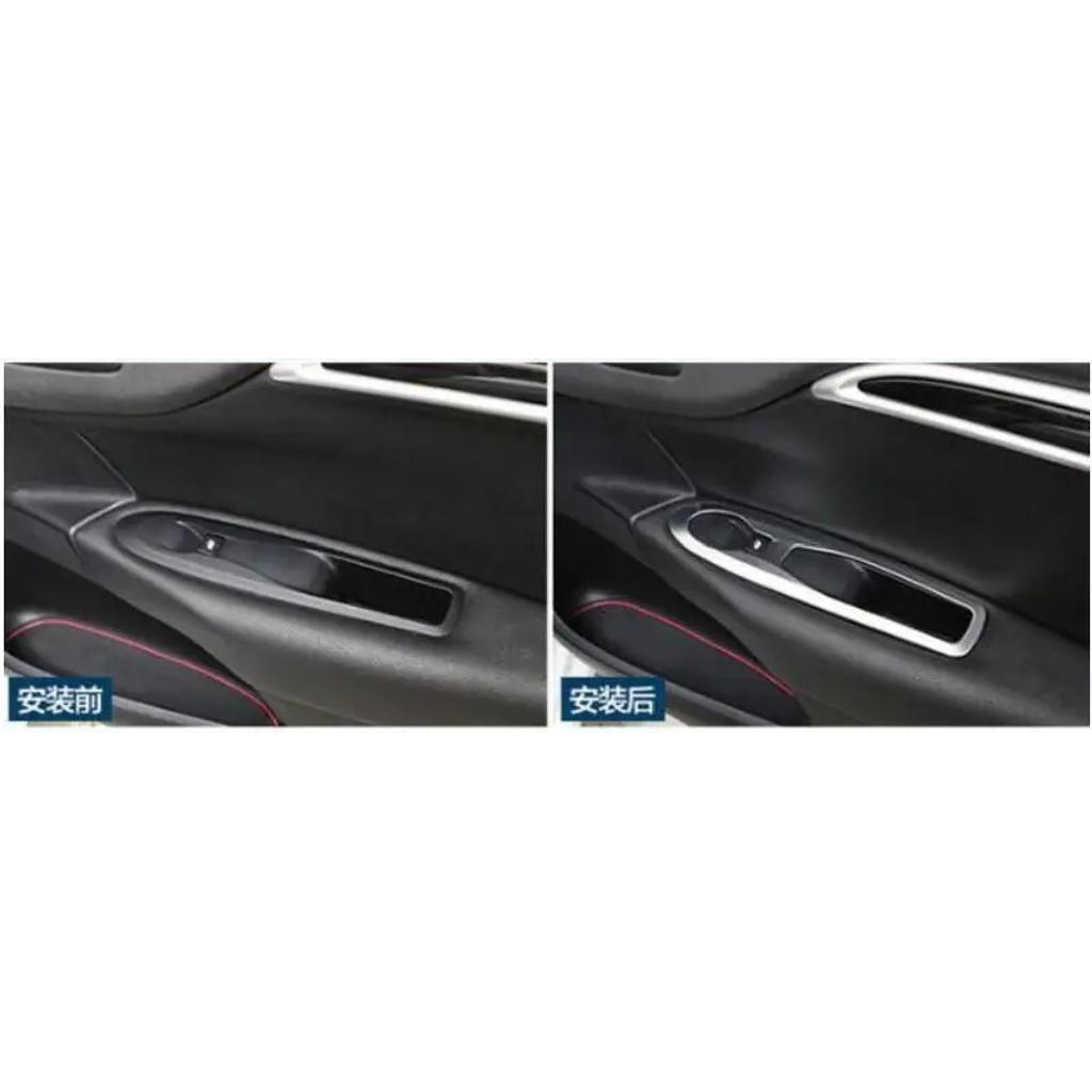 Painel de Acabamento da Tampa do Interruptor da Janela da Porta Interior em ABS Cromado 4 Peças/Conjunto Para Citroen C4 C4L 2012 2013 2014