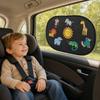 Toddler Car Window Side Glass Sun Shade Cover Pair with Suction Cups, PVC Cartoon Light Panel for Preschool School Runs and Daily Drives