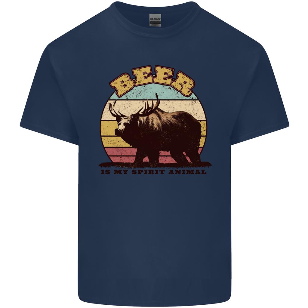 Beer is My Spiritual Animal Funny Alcohol Bear Unisexs Light Cotton TShirt