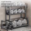 Gun Gray Kitchen Countertop Condiment and Utensil Storage Rack - Includes Knife Holder, Chopstick Tube, and Cutting Board Rack.