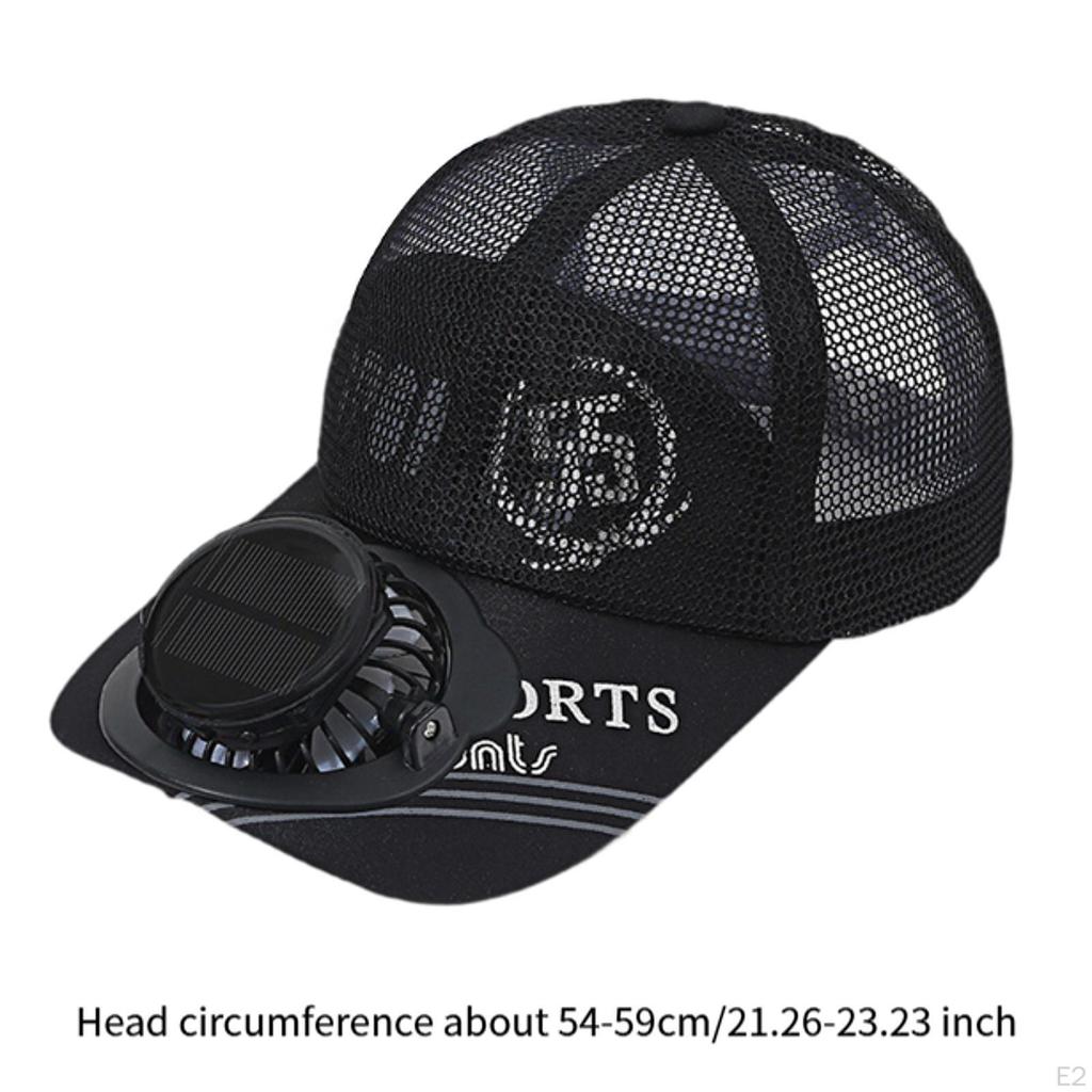 Hat with Solar-Powered Fan for Hiking and Cycling