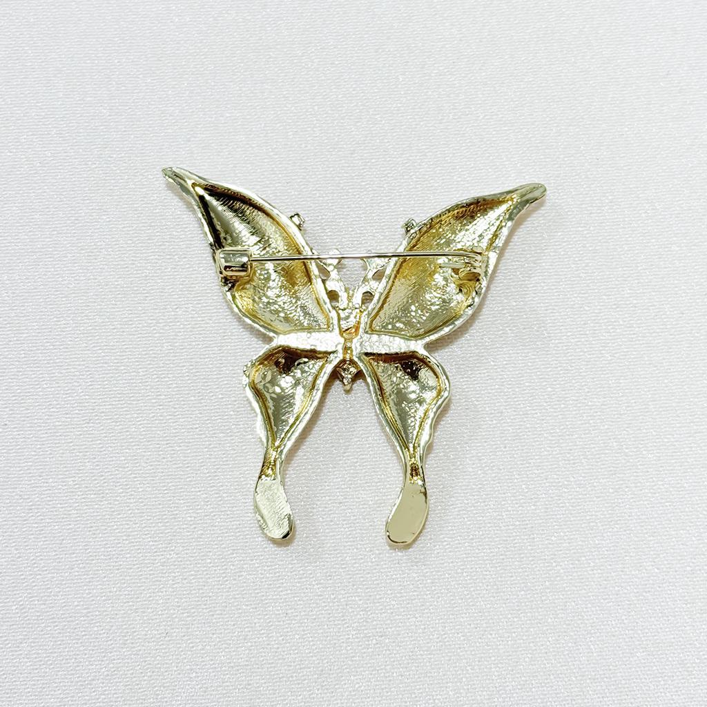 Stylish and Simple Animal Brooch, High-end Sense Inlaid with Rhinestones, Dripping Oil, Butterfly Corsage Women's Clothing with Light