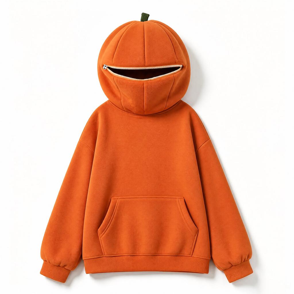 Unisex Kids Halloween Pumpkin Print Hoodie Sweatshirt Retro Top