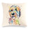 Creative Hand-Drawn Colorful Pet Dog Digital Printing Short Plush Pillow Covers For Car Sofa Office Cushion Cover Home Goods