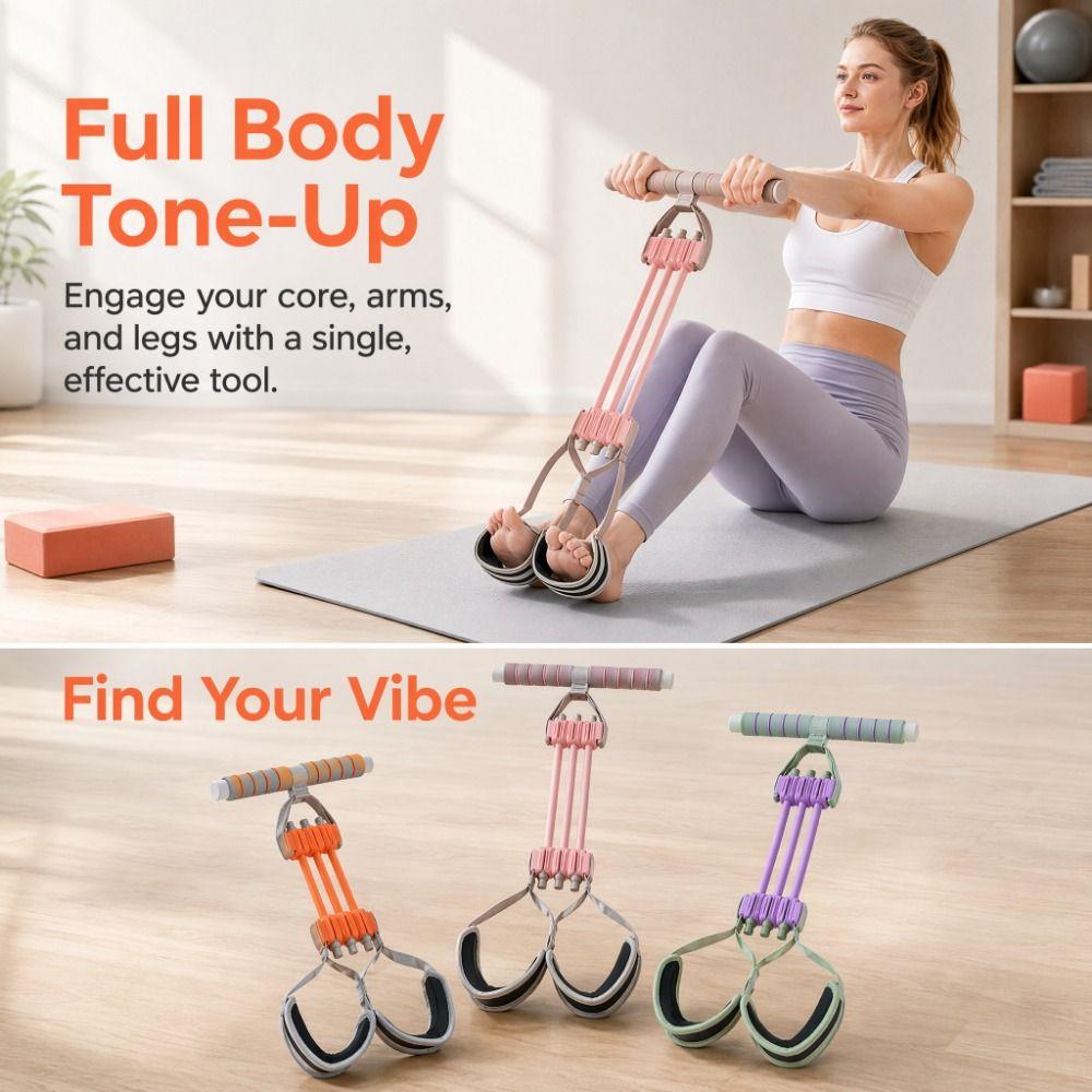 Adjustable Resistance Foot Resistance Band Elastic Sit Up Puller Tension Foot Pedal  Leg Training