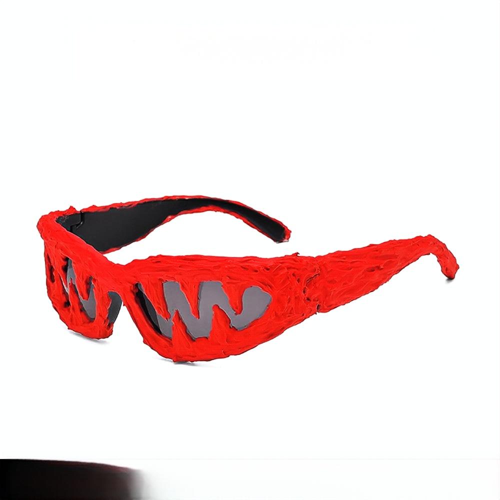 

2025 New Y2K Devil Sunglasses Hip Hop Ins Street Photography Sunglasses Men s and Women s Dropping Gel Halloween Glasses красный
