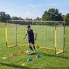 Soccer Goal 3.6 x 1.8 m Soccer Net for Backyard Collapsible Base Yellow, Portable & Quick Setup, with Metal Base, Carry Bag, Ground Stakes, for Youth