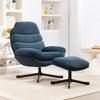 Recliner Chair with Ottoman, Lounge Chair with Chenille Fabric, Modern TV Chair, 78 X 93 X 100 Cm, Blue