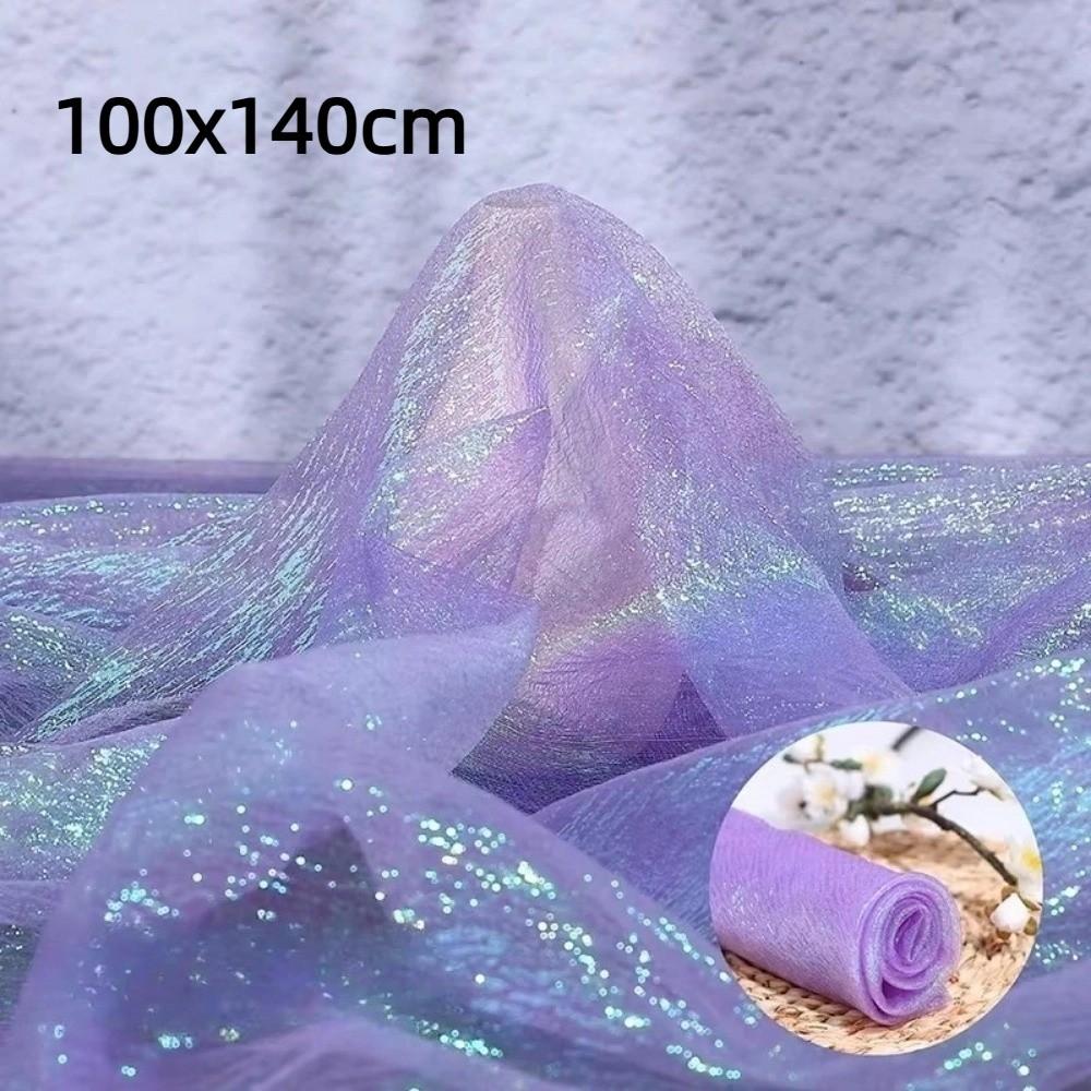 Wrinkled Organza Fabric Illusion Color Iridescent Organza  for Dress Curtains