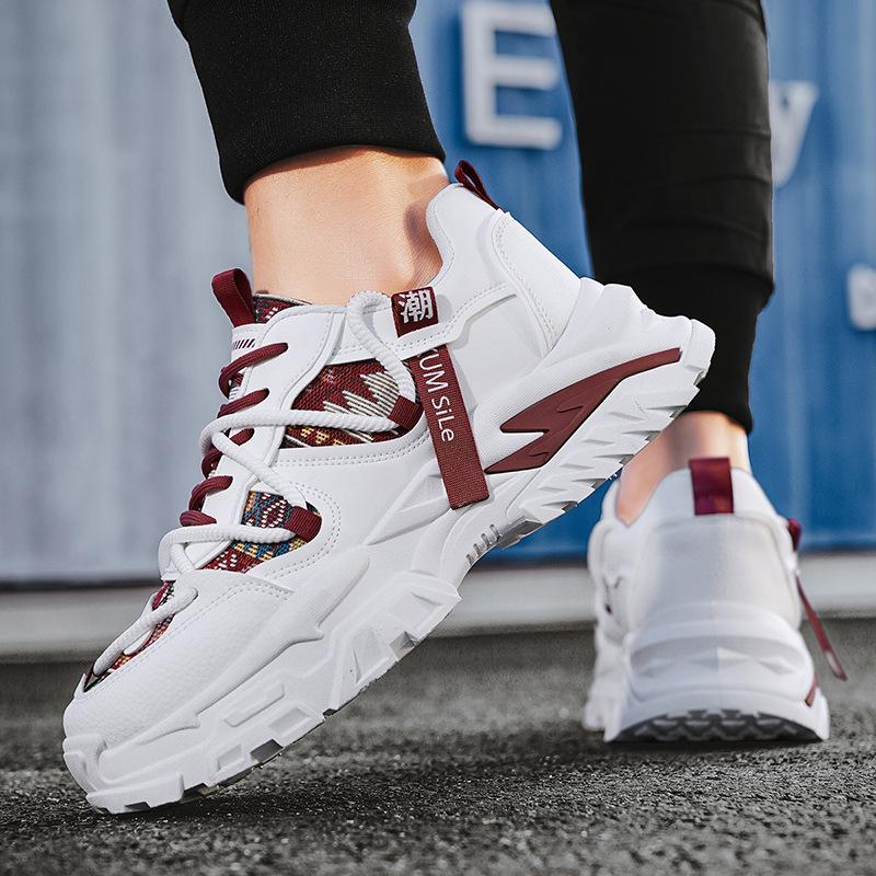 

2025 new spring breathable net shoes trendy brand versatile casual sports shoes student non-slip height increase trendy men s dad shoes 44