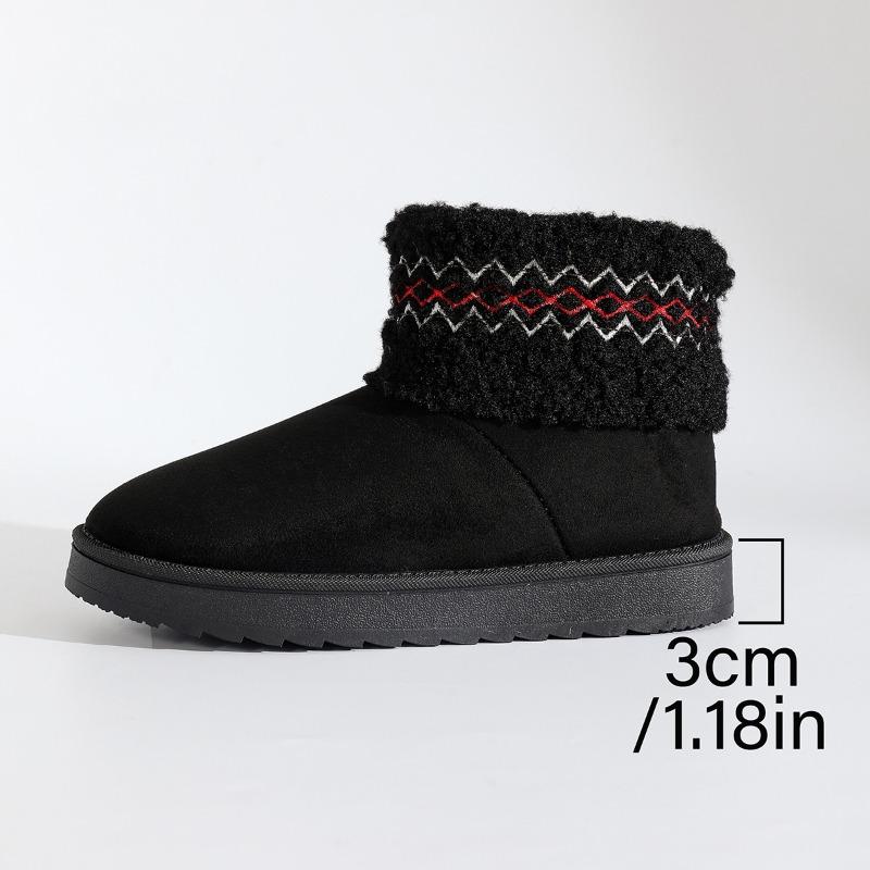 New velvet thickened warm short snow boots women's autumn and winter embroidered wool mouth Northeast velvet cotton shoes