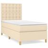 3142622 vidaXL Divan Bed and Mattress Cream 90x190 Cm Fabric