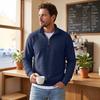Men's Half-Zip Stand Collar Knit Pullover Casual Sweatshirt.