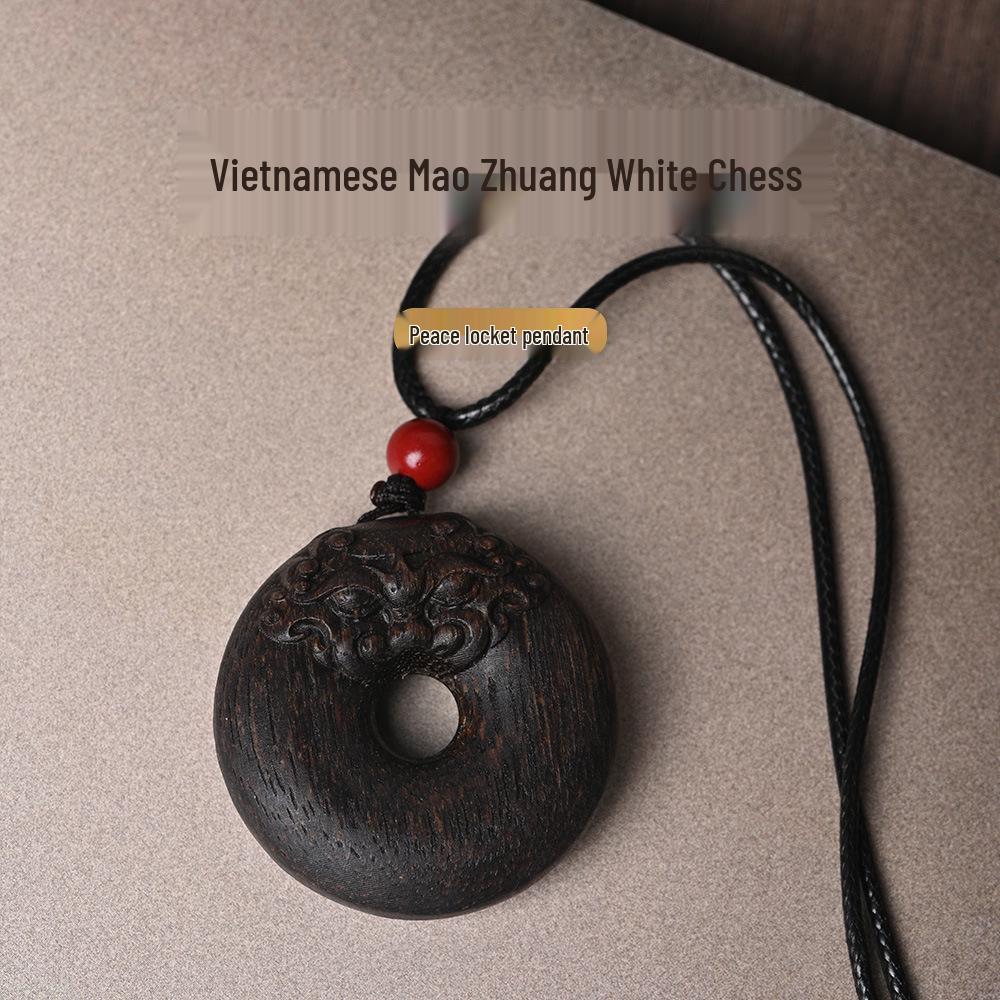 Nha Trang White Qi Nan Agarwood Dragon Pendant Necklace & Car Hanging Ornament 24037