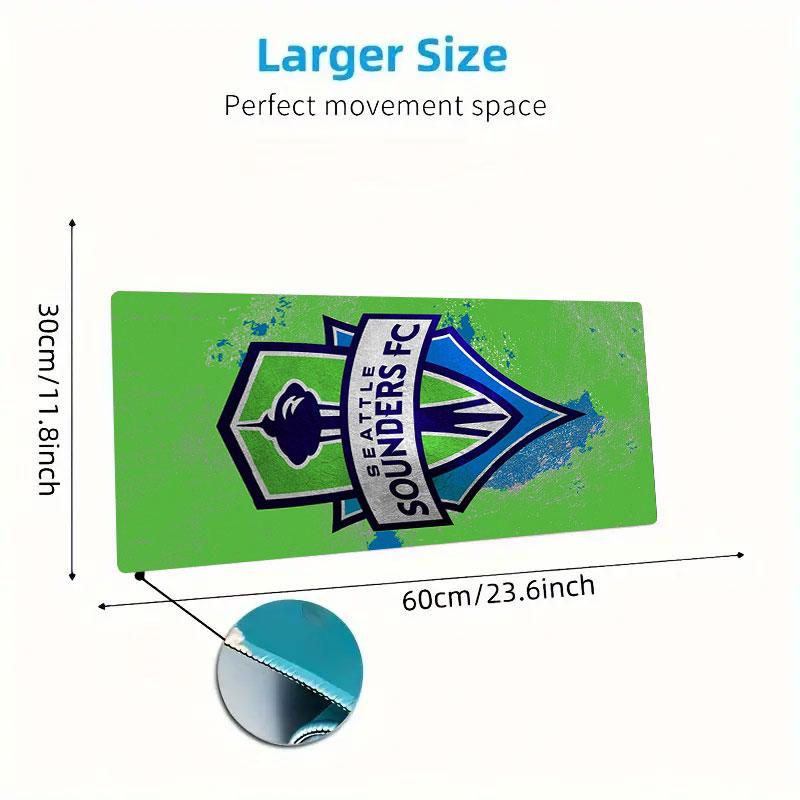 FC Seattle Sounders Mouse Pad, Large Gaming Desk Mat, Non-slip XXL Mousepad for Laptop & Tablet, Mini PC Playmat with Stitched Edges