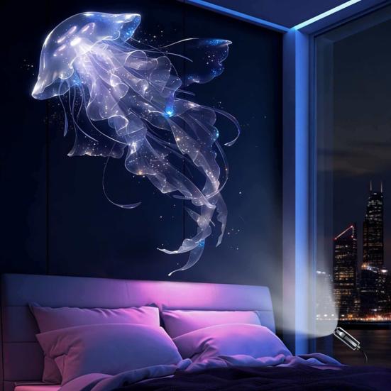 Star Projector Lamp 2-in-1 Night Light with Auto Motion Dawn Sensor Vibrant Aurora Northern