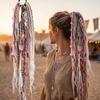 Ombre Textured Dreadlock Ponytail 24Inch Twist Braid Hairpiece Boho Women's Braided Wigs  for Women