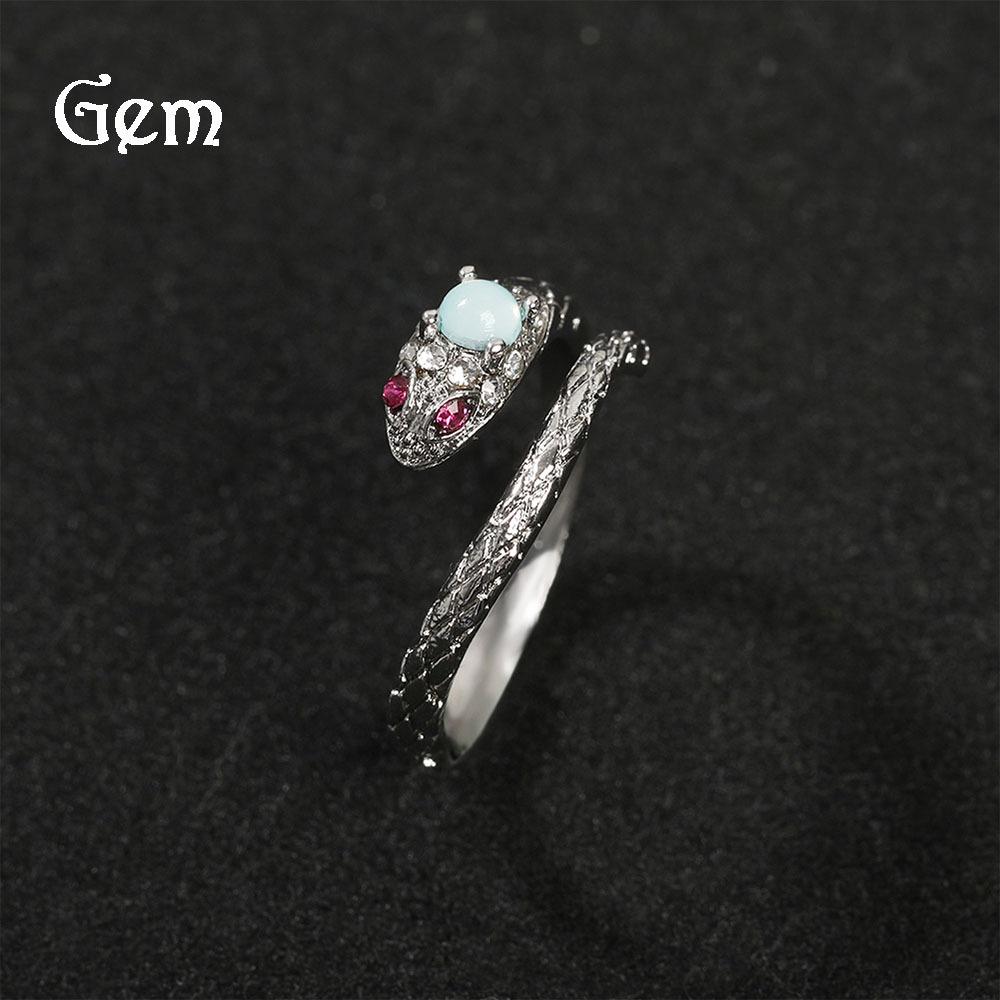 Niche design, light luxury, high-end sense, small vinegar bag, spirit snake opening ring, personalized simple snake opening ring