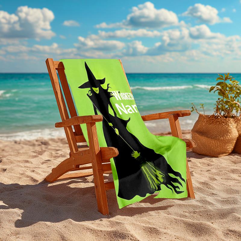 Personalized customized proof beach towel with Wicked pattern - soft, absorbent,quick-drying,perfect swimming,camping&bathing