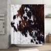 Cow Print Shower Curtain Farmhouse Decor Waterproof Bathroom Fabric Vintage Western Cowhide Backdrop Shower Liner