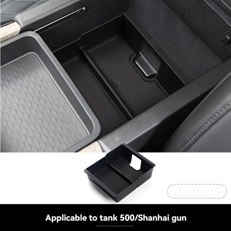 For Great Wall Tank 500 Center Console Armrest Organizer Tray Durable ABS Black Storage Box With Divider Car Accessories