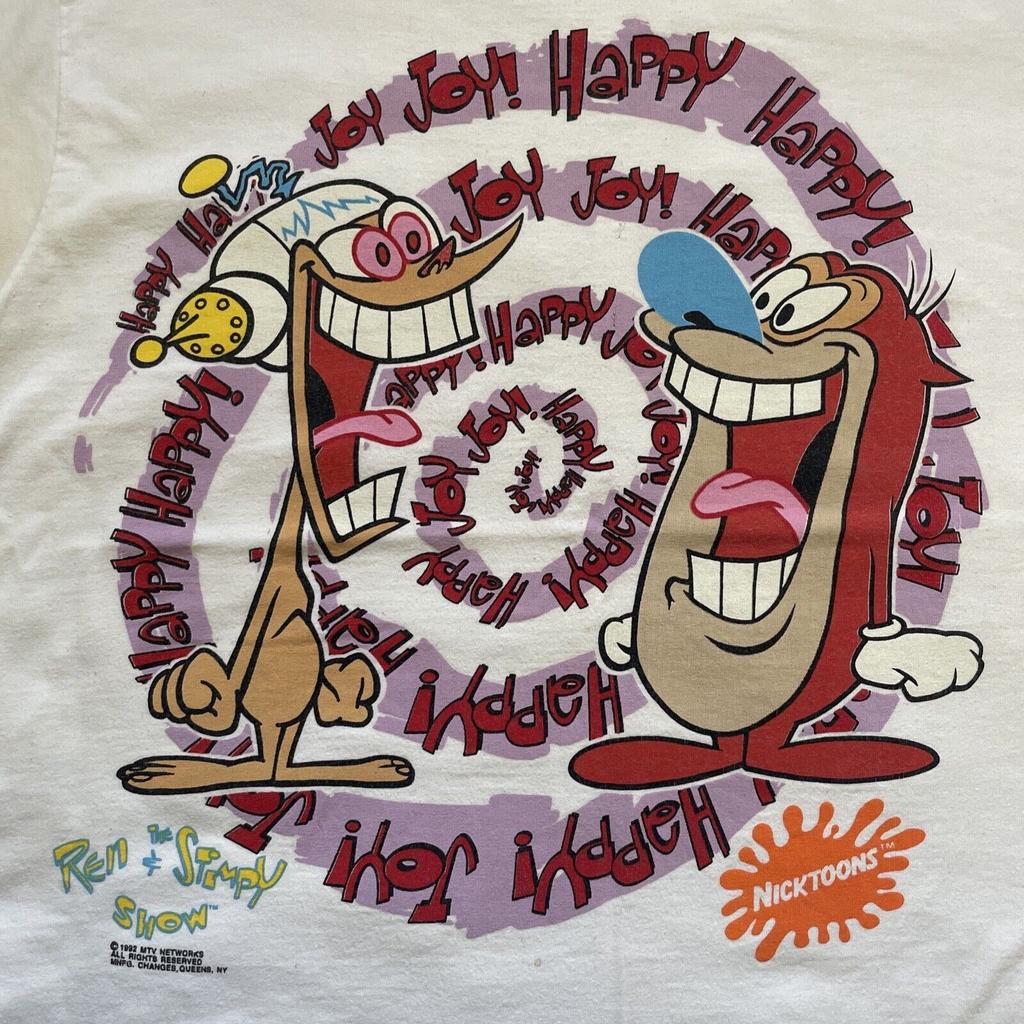 T-shirt Ren et Stimpy Happy Joy Pour hommes Femmes Toutes tailles S-4XL