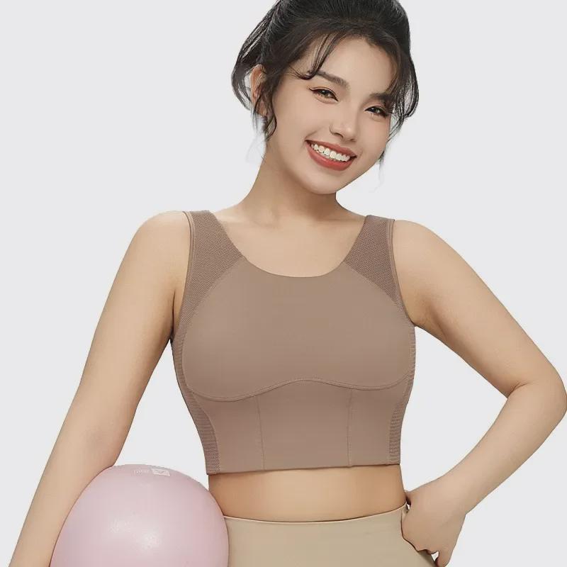 High-Strength One-Piece Sports Vest Bra: Large Size Yoga & Fitness Support