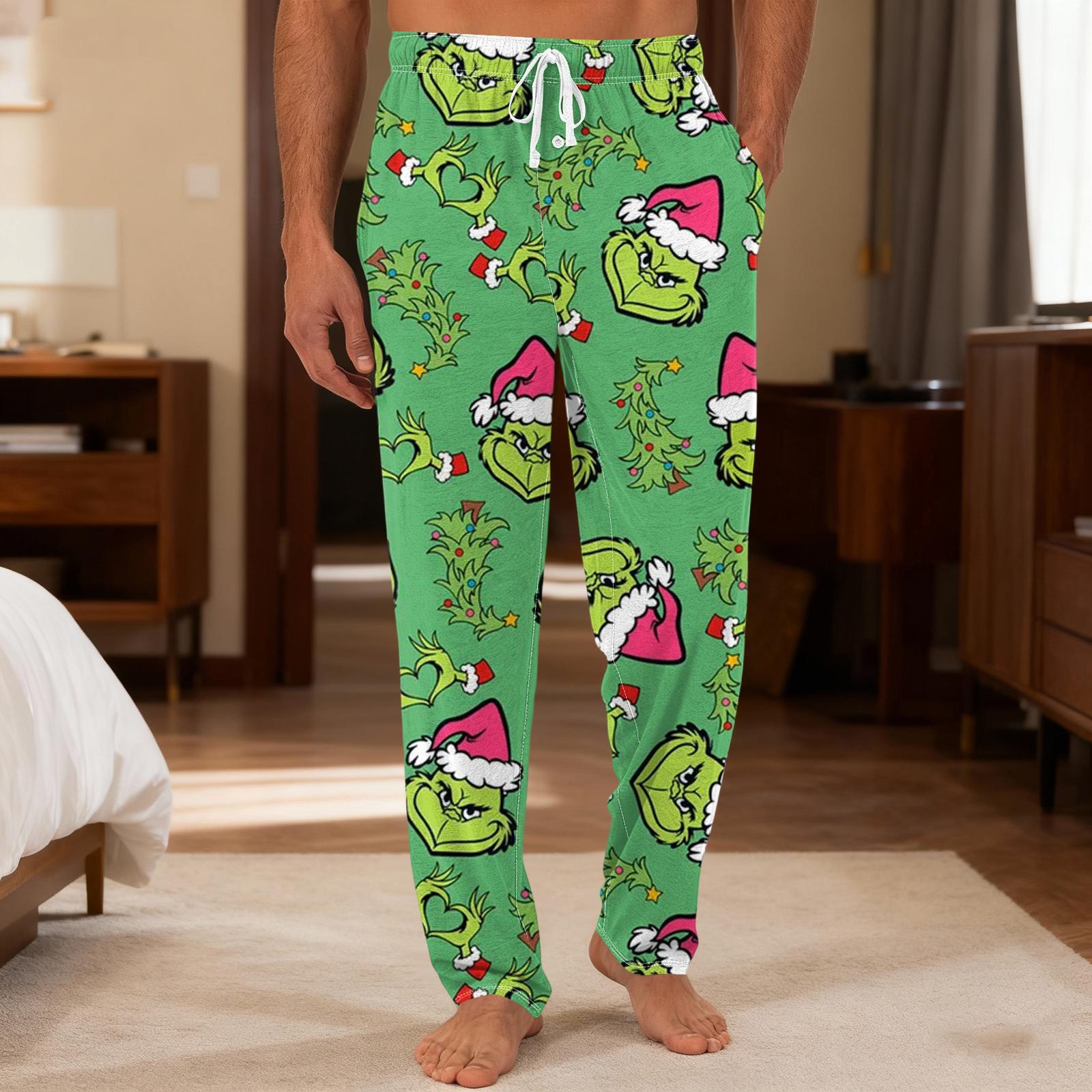 

Мужские повседневные брюки с однотонным вязанным узором и карманами для домашней пижамы L