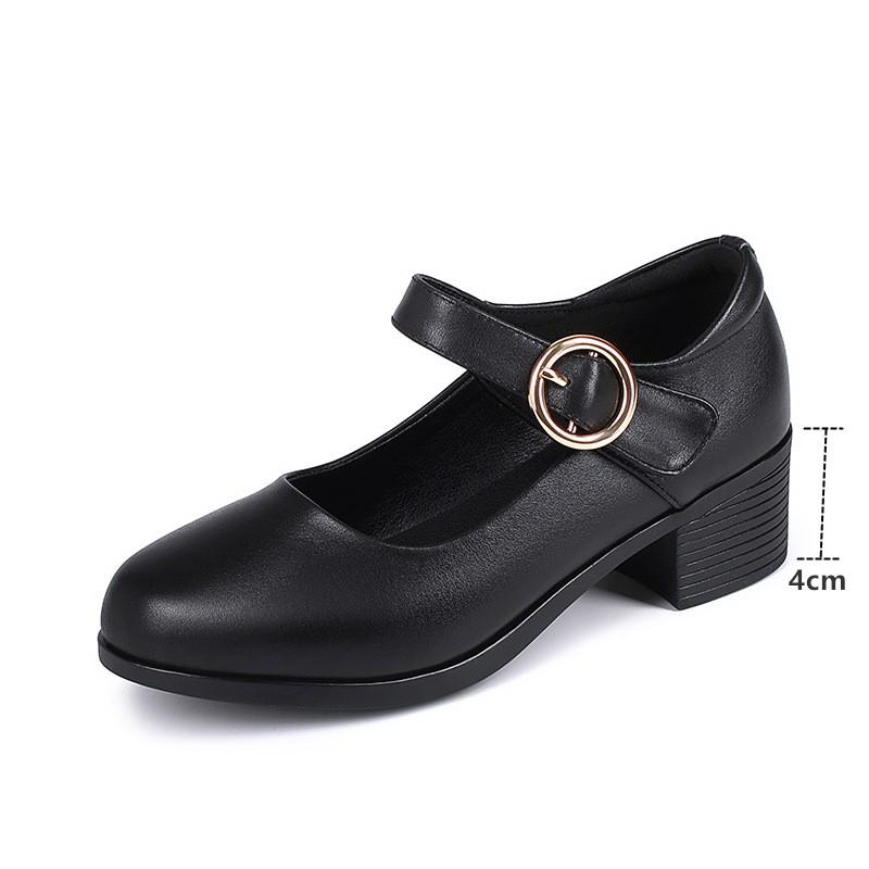 Mode AIYUQI Damen Mary Jane Schuhe 2025 Herbst Neu Echtes Leder Damen Schuhe Große Größe Rutschfest Mama Schuhe