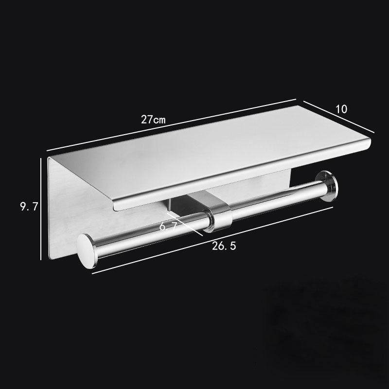 304 Stainless Steel Bathroom Roll Holder Wall Mounted Toilet Paper Towel Rack Mobile Phone Holder Chrome/Black Paper Plane