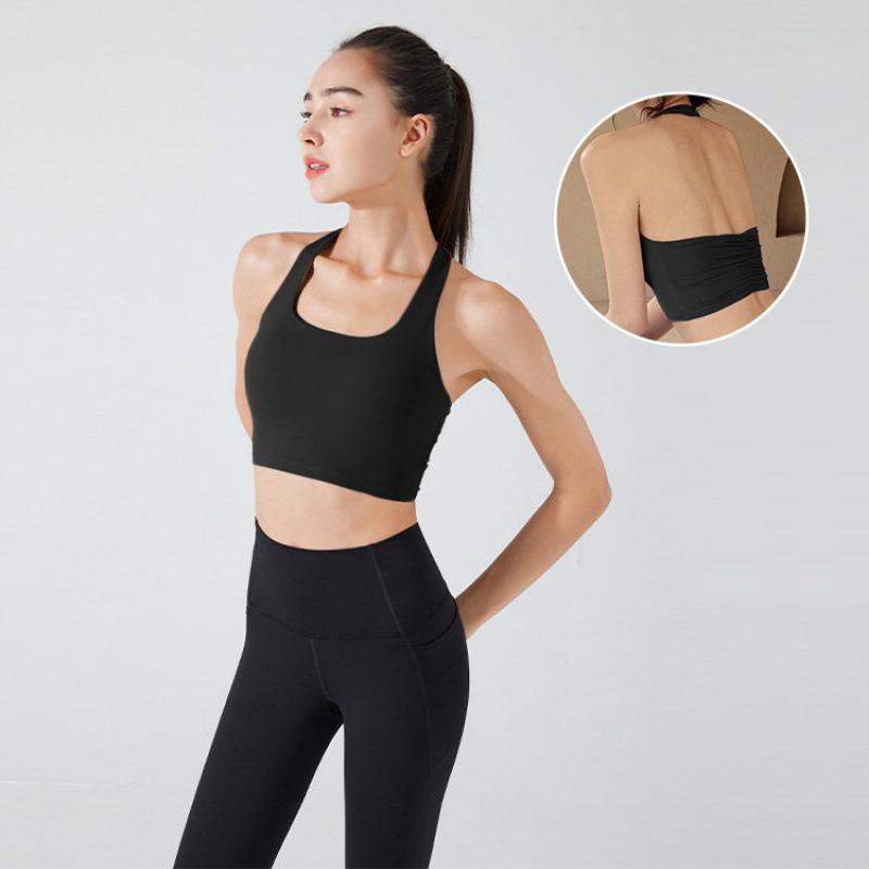 Running Sports Underwear Women's Summer with Chest Pads, Beautiful Back, Shock-proof Neck Yoga Clothes, Pilates Bra, Fitness Vest