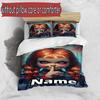 3pcs Duvet Cover Set (1*Duvet Cover + 2*Pillowcase, Without Core), Custom Name horror movie Pattern Bedding Set, Home Bedroom Decor Gift